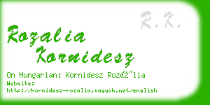 rozalia kornidesz business card